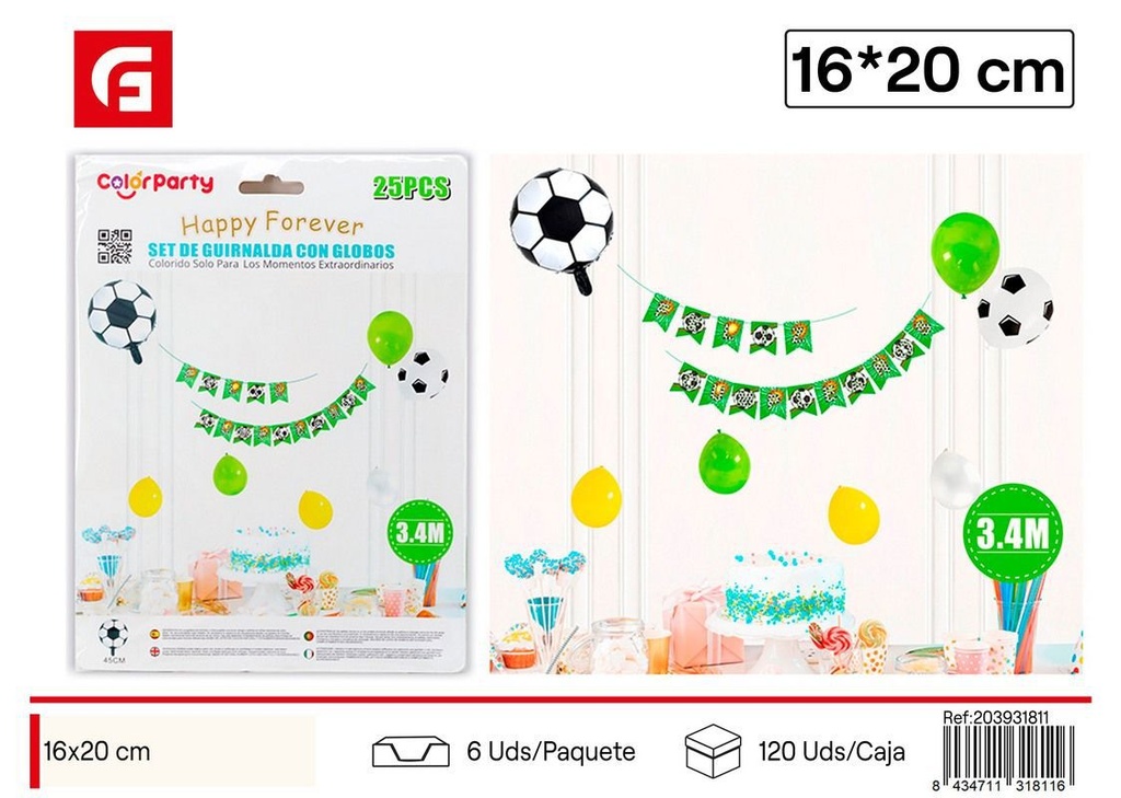 Set de guirnalda con globos 16x20 cm 25 pcs - Decoración para fiestas