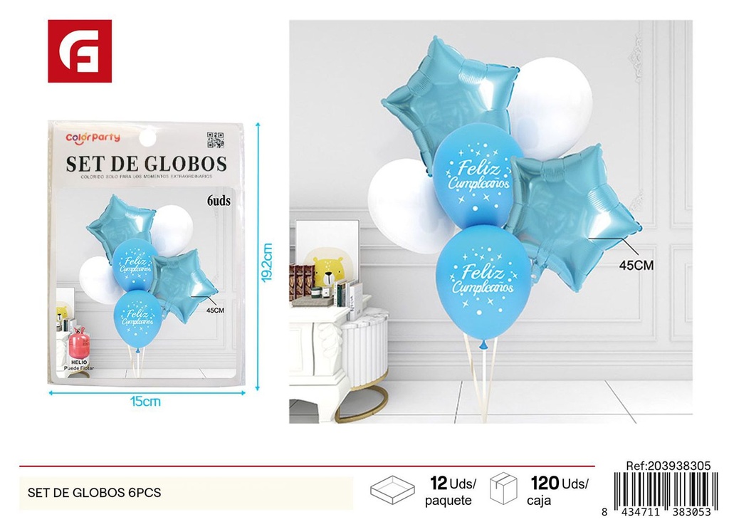 Set de globos 6 pcs - Accesorios para fiestas