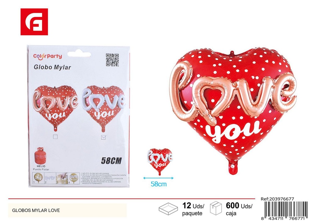 GLOBOS MYLAR LOVE - Decoraciones para fiestas