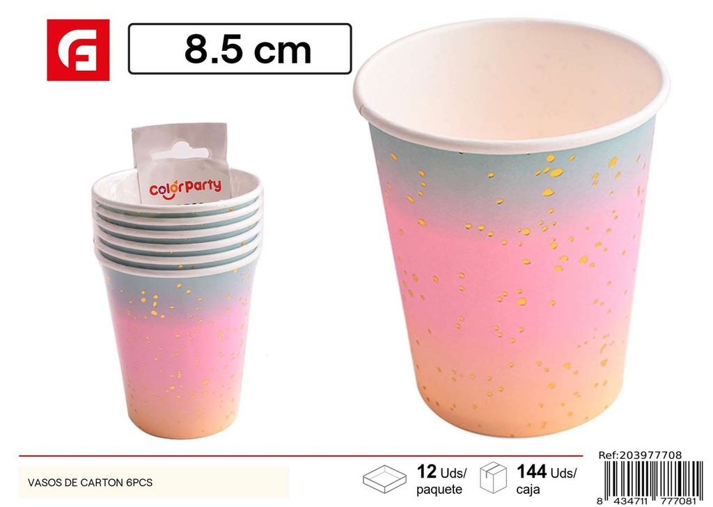 Vasos de cartón 6PCS - Artículos desechables para fiestas