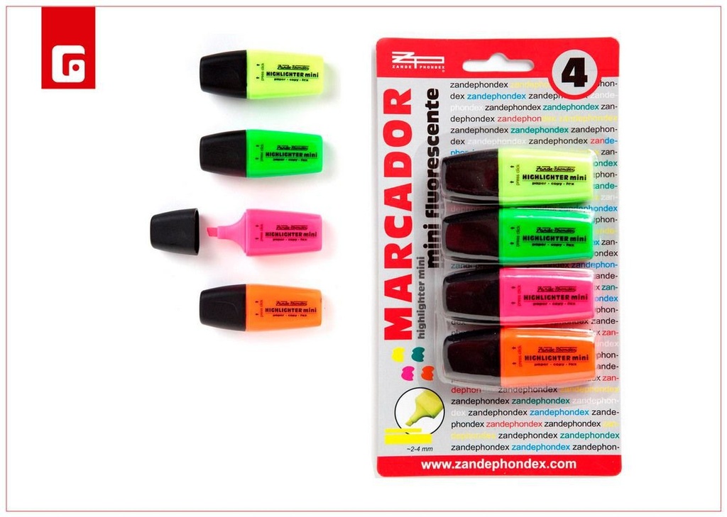 Bolígrafos fluorescentes mini B/4 - Material de oficina