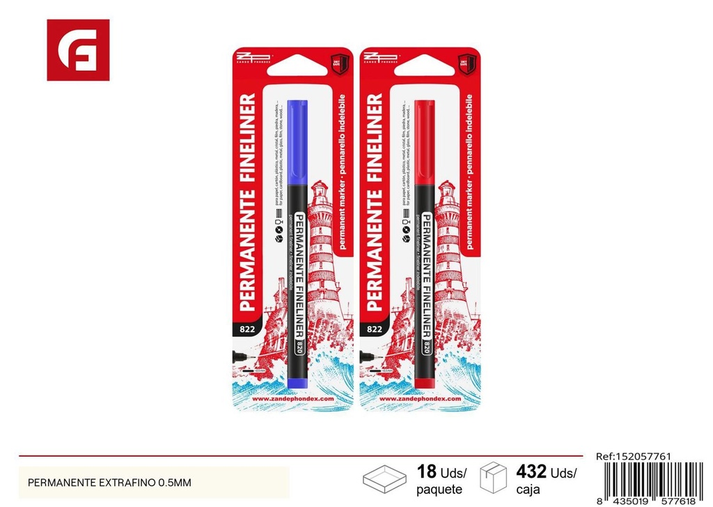 Marcador permanente extrafino 0.5MM - Papelería
