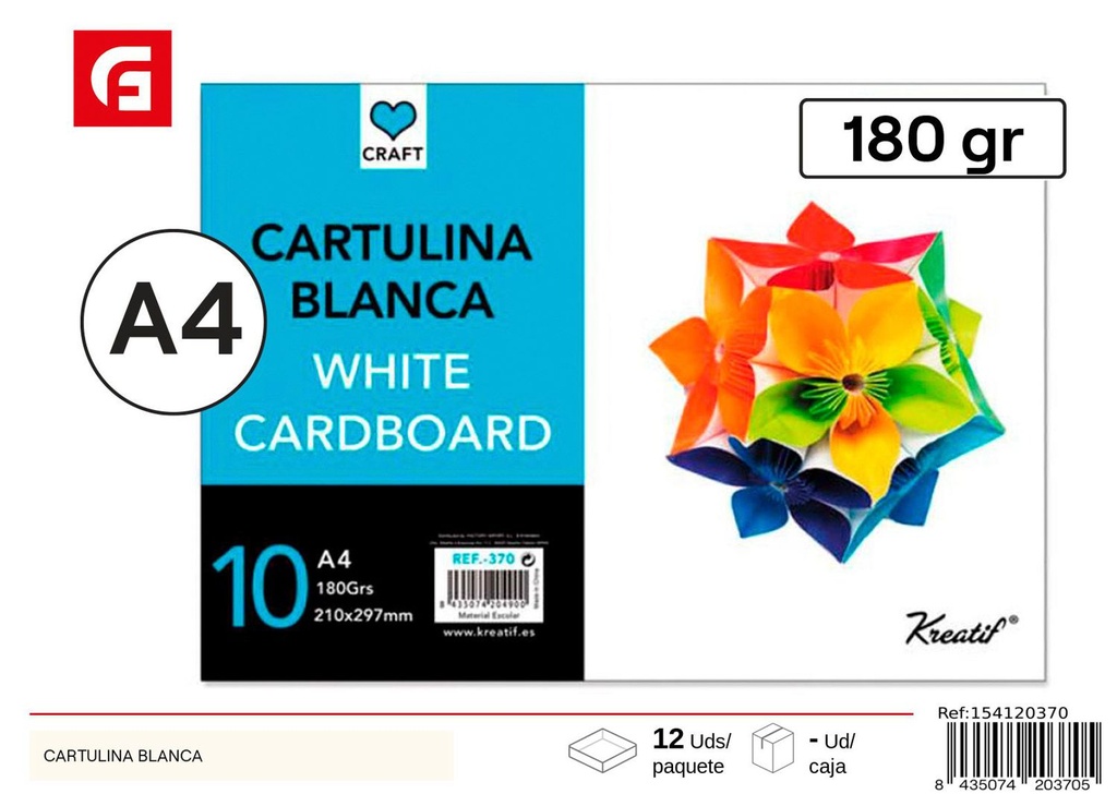 Cartulina blanca - Materiales de manualidades y papelería