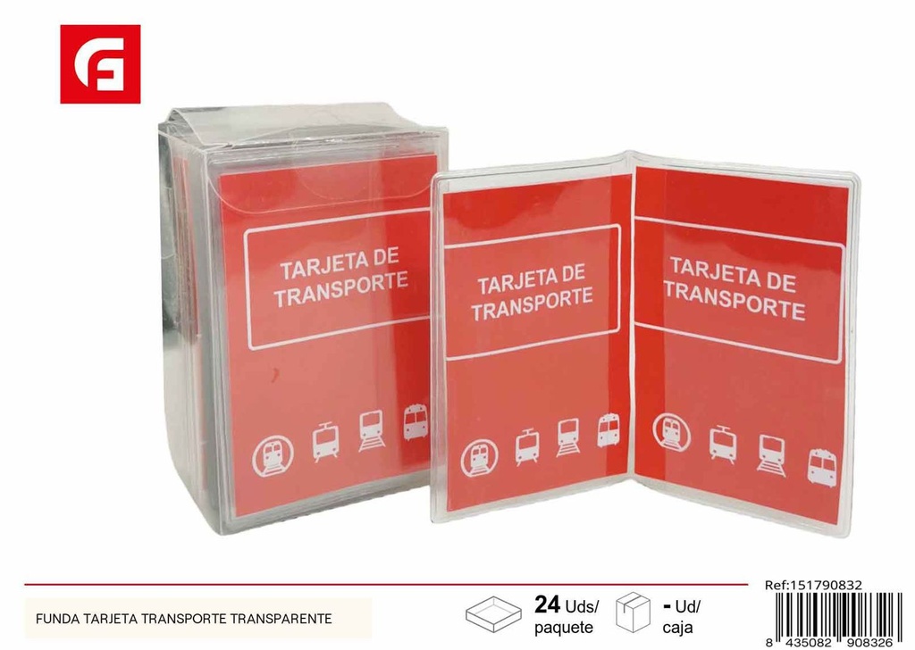 Funda transparente para tarjeta de transporte para protección y organización