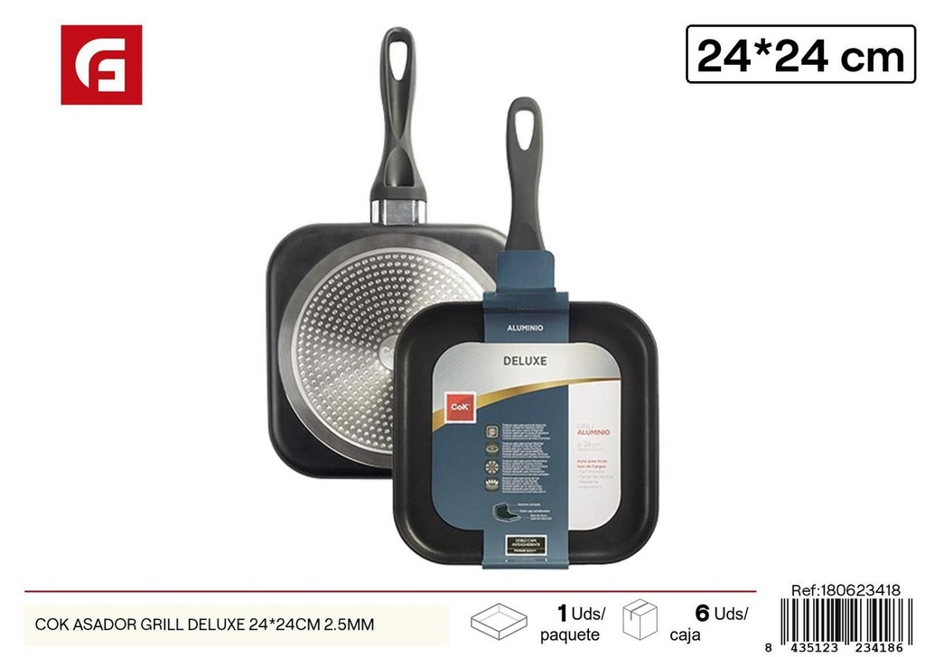 Sartén grill Deluxe 24*24 cm 2.5 mm - Utensilios de cocina