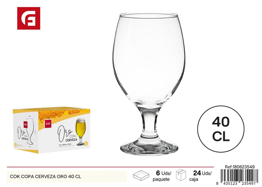 Copa de cerveza oro 40 cl - Vajilla de vidrio