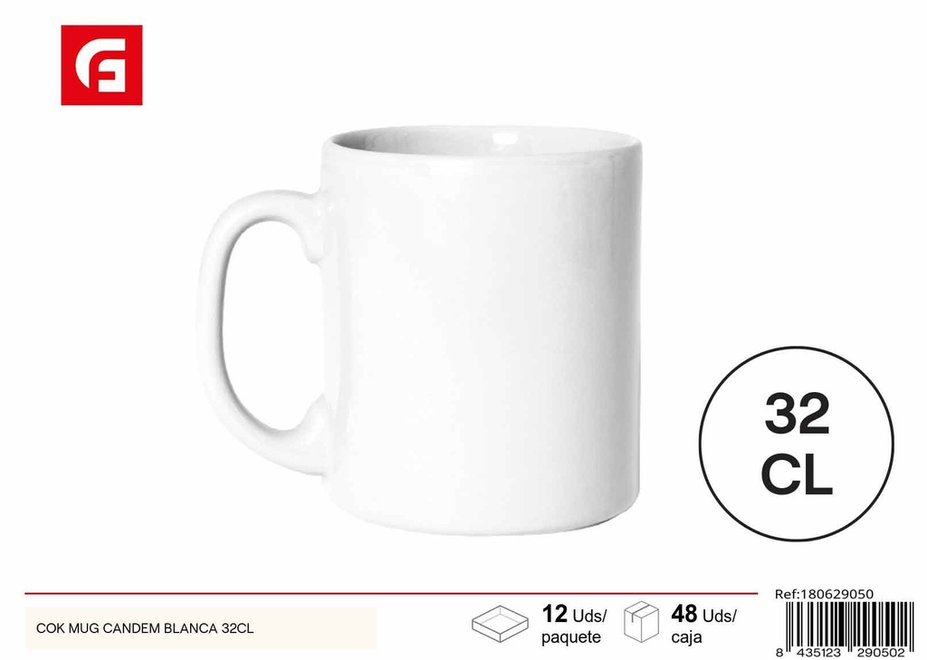 Taza CanDem blanca de 32cl - Cristalería y tazas