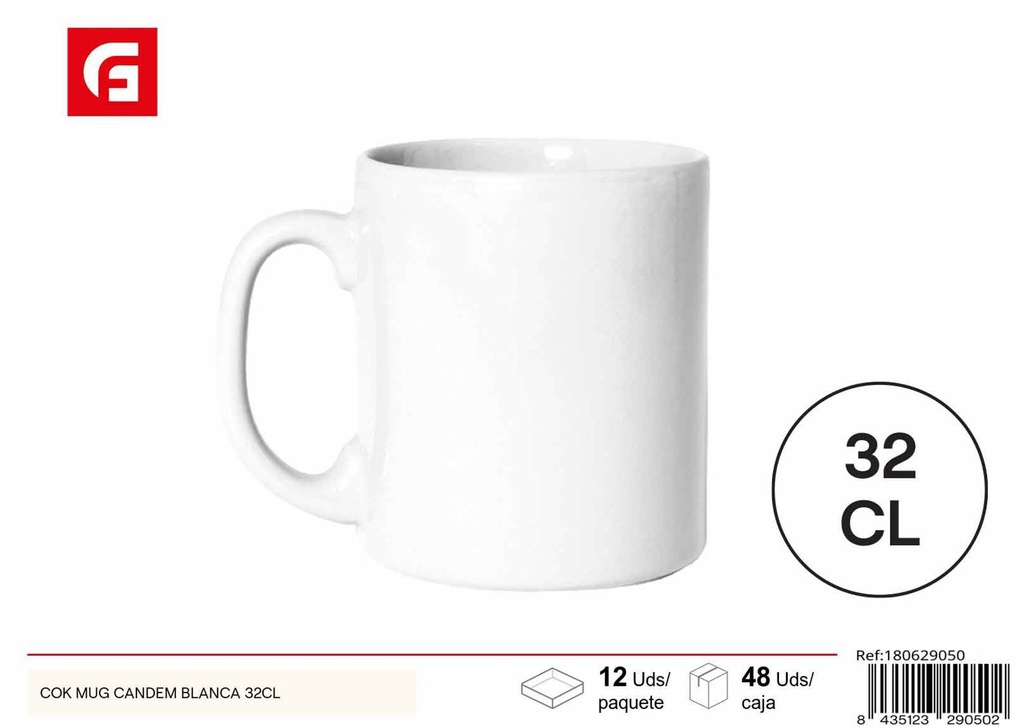 Taza cerámica COK Mug CANDEM blanca 32 cl