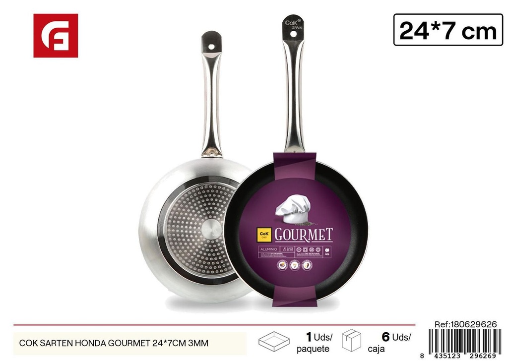 Sartén honda gourmet 24*7cm 3mm para cocinar