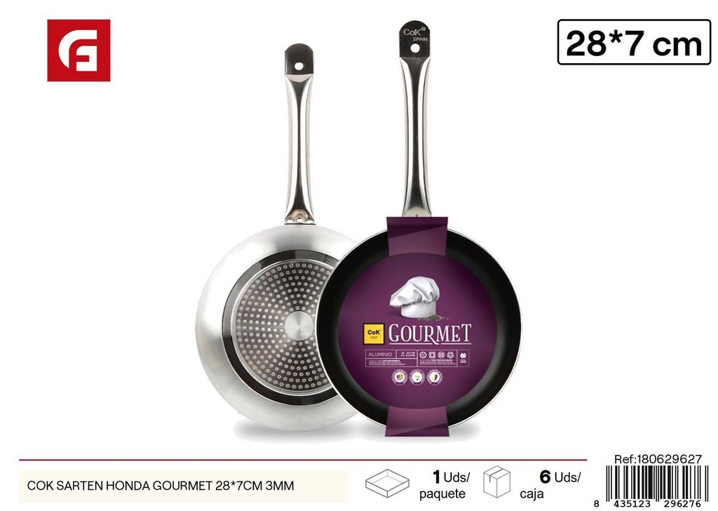 Sarten honda gourmet 28x7 cm 3 mm - Utensilios de cocina