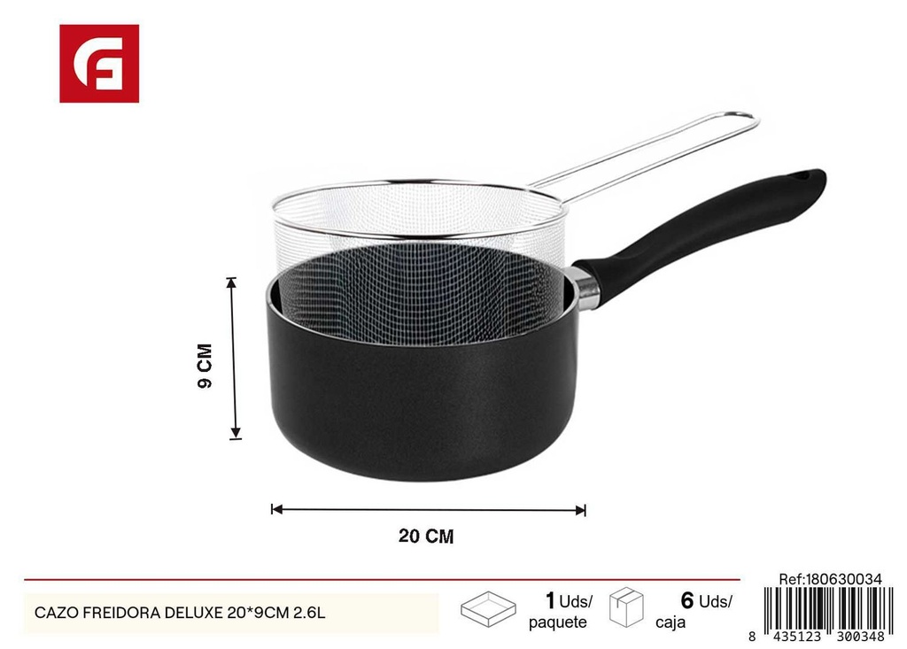 Cazo + freidora deluxe 20*9cm 2.6L - Utensilios de cocina