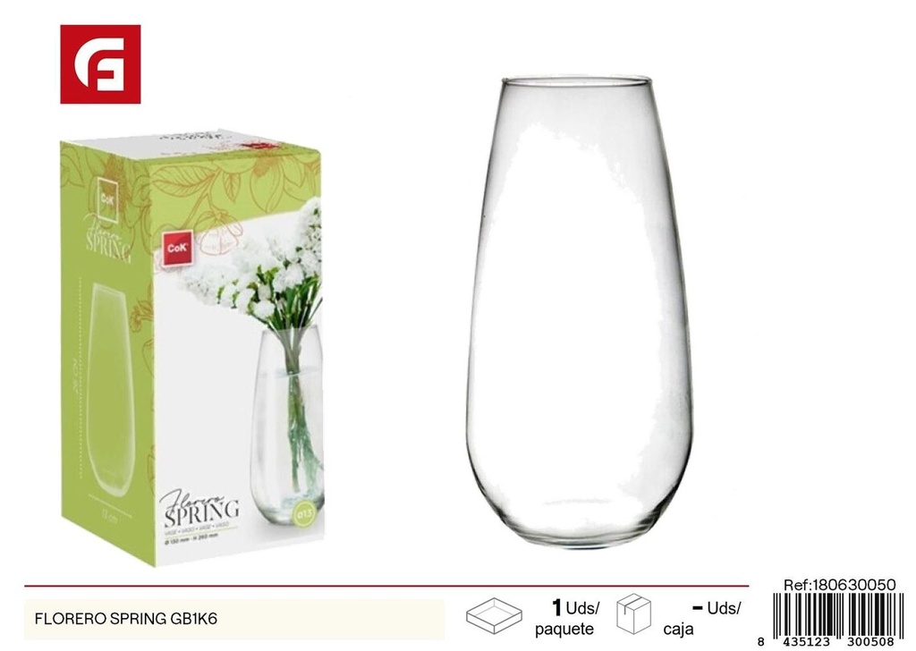 Florero de vidrio Spring 19 cm - Decoración y floristería