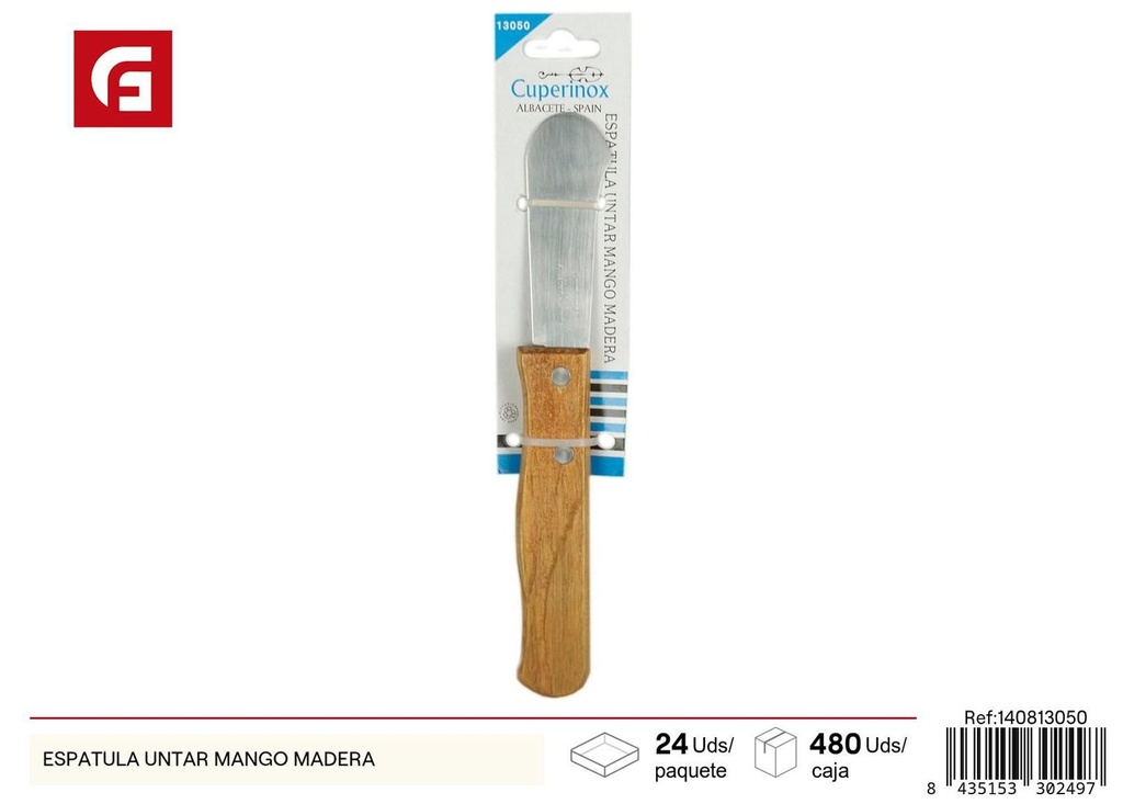 Espátula para untar mango de madera para cocina y repostería