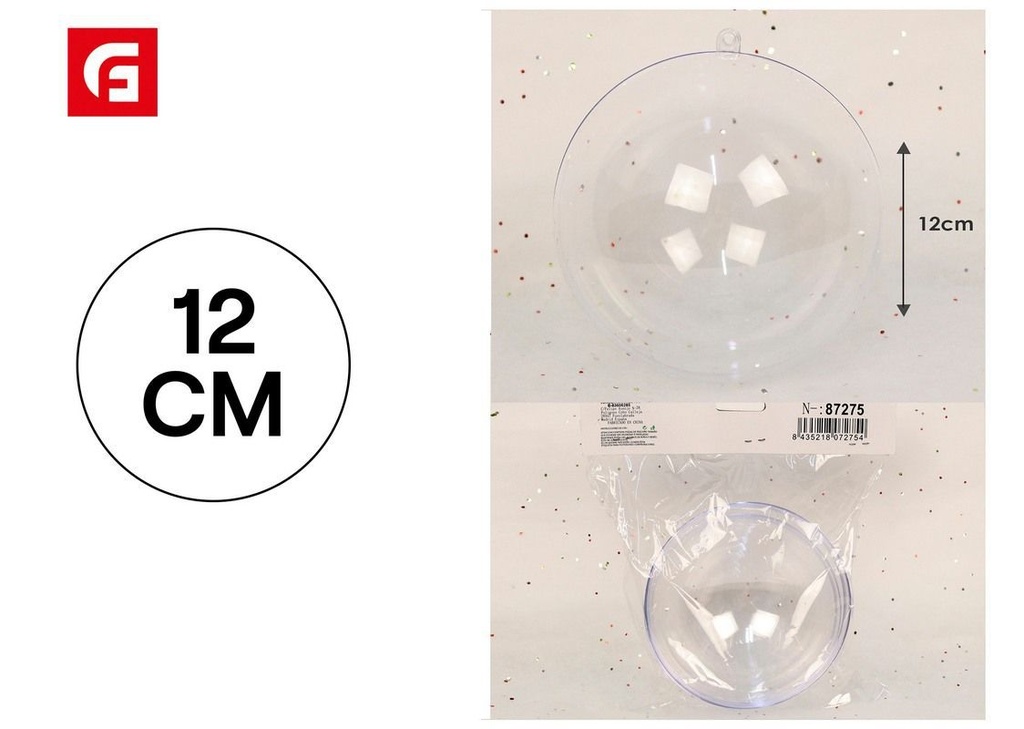 Bola colgante de navidad transparentes 12cm set 2 - Decoración navideña