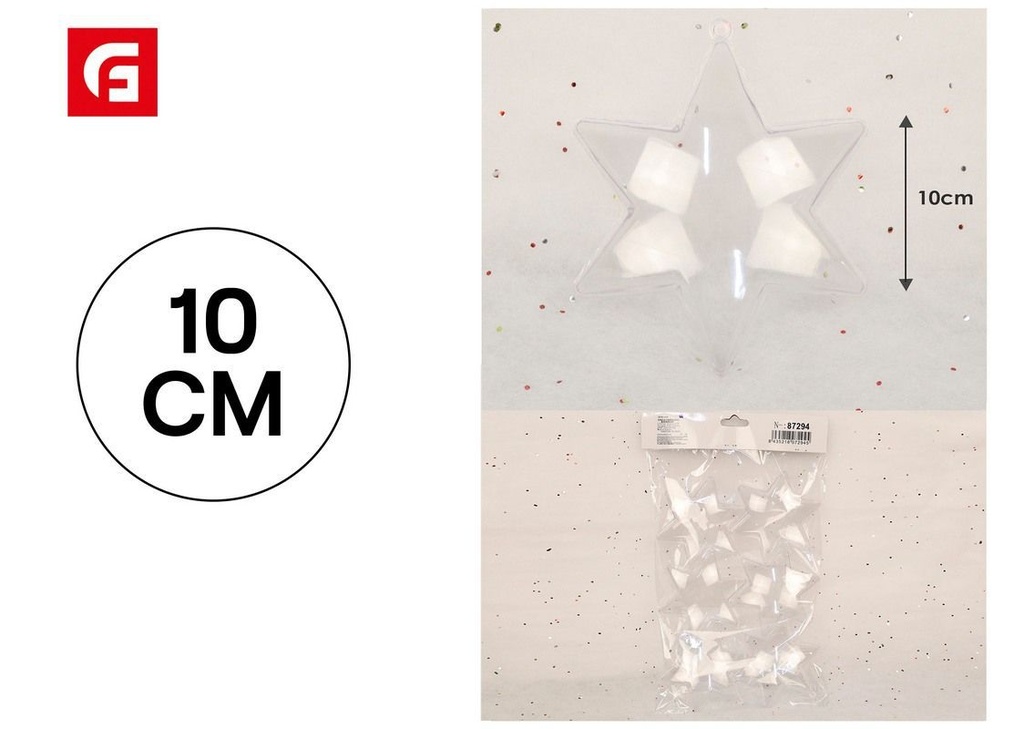 Bola navideña colgante estrella 10CM - Decoración navideña