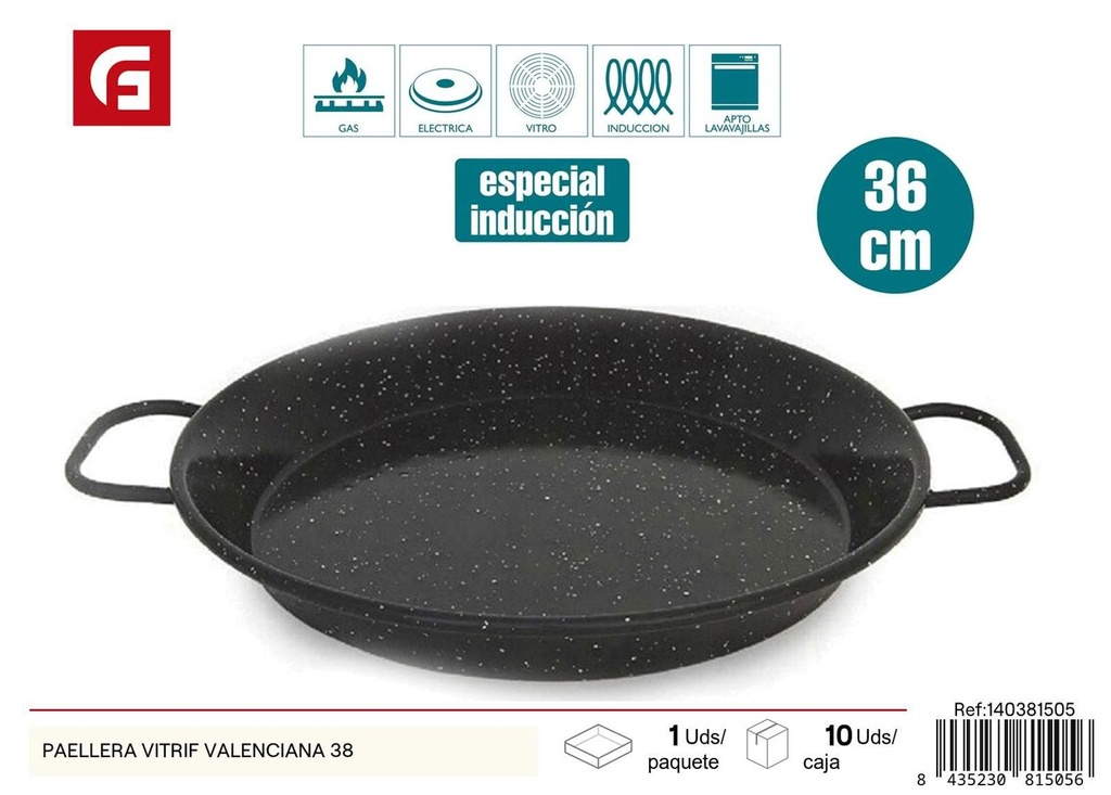 Paellera vitrif valenciana de 38cm - Utensilios de cocina