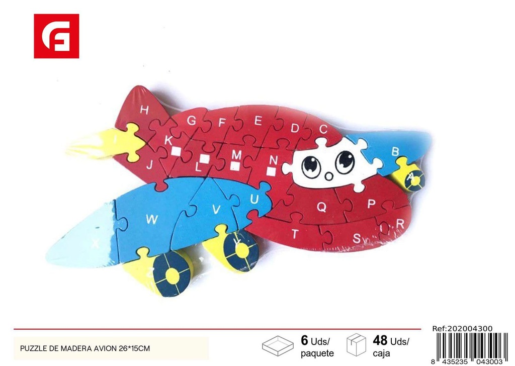 Puzzle de madera avión 26*15CM - Juguetes educativos