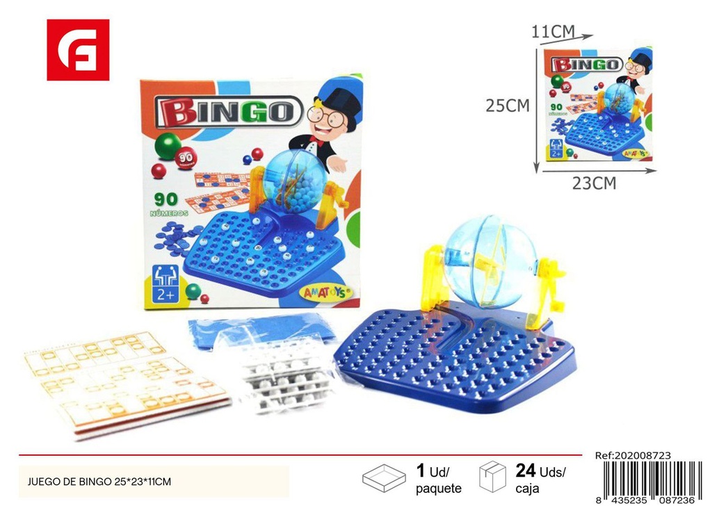 Juego de bingo 25x23x11cm para entretenimiento