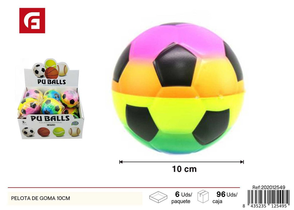 Pelota de goma 10cm para jugar y entretenimiento