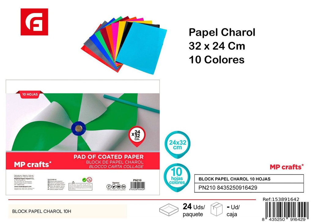 Block de papel charol 10 uds - Manualidades