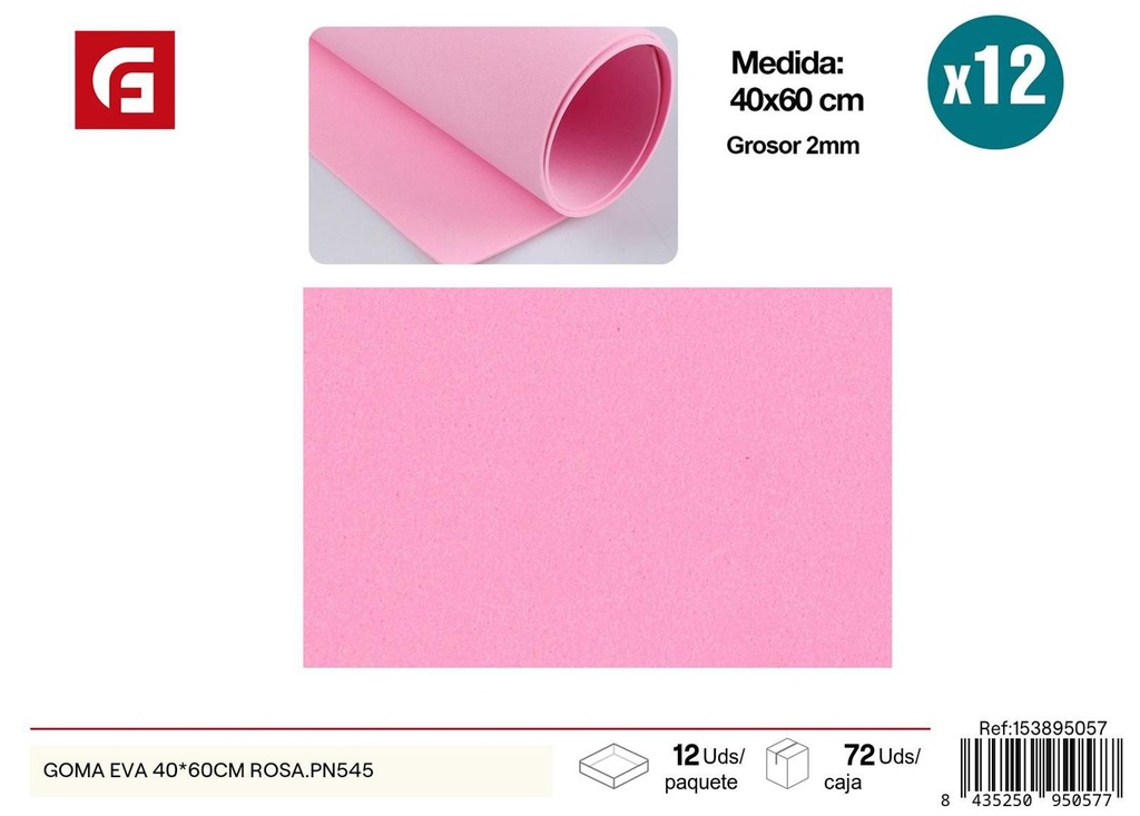 Goma EVA 40*60 cm rosa - Material para manualidades