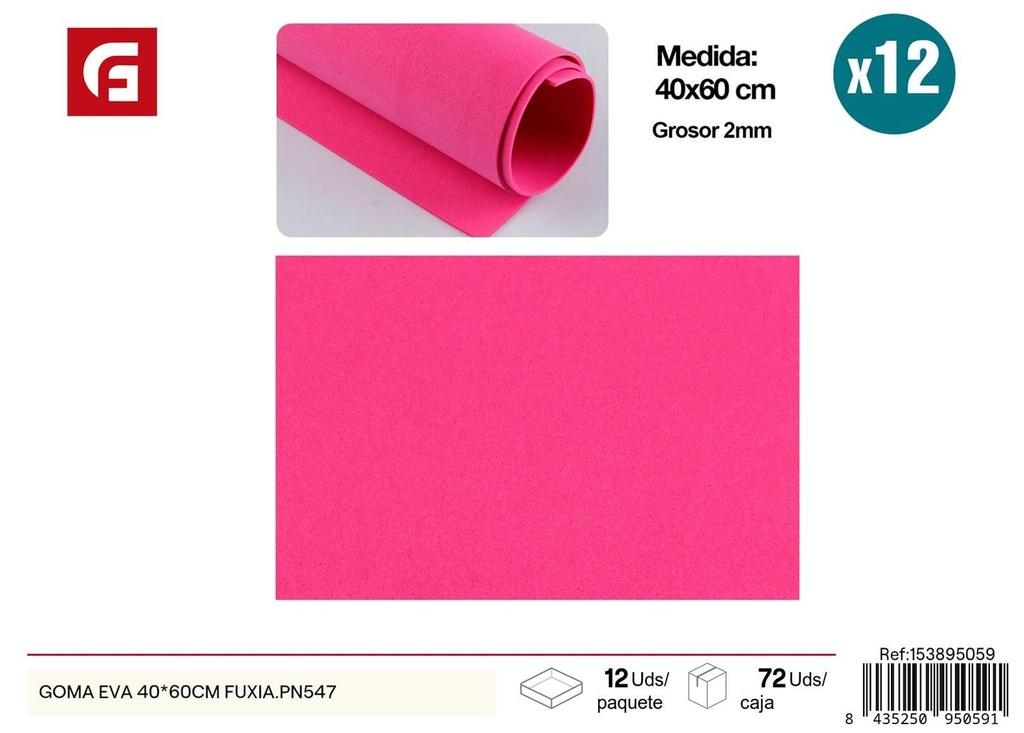 Goma EVA 40*60 cm fucsia - Material para manualidades