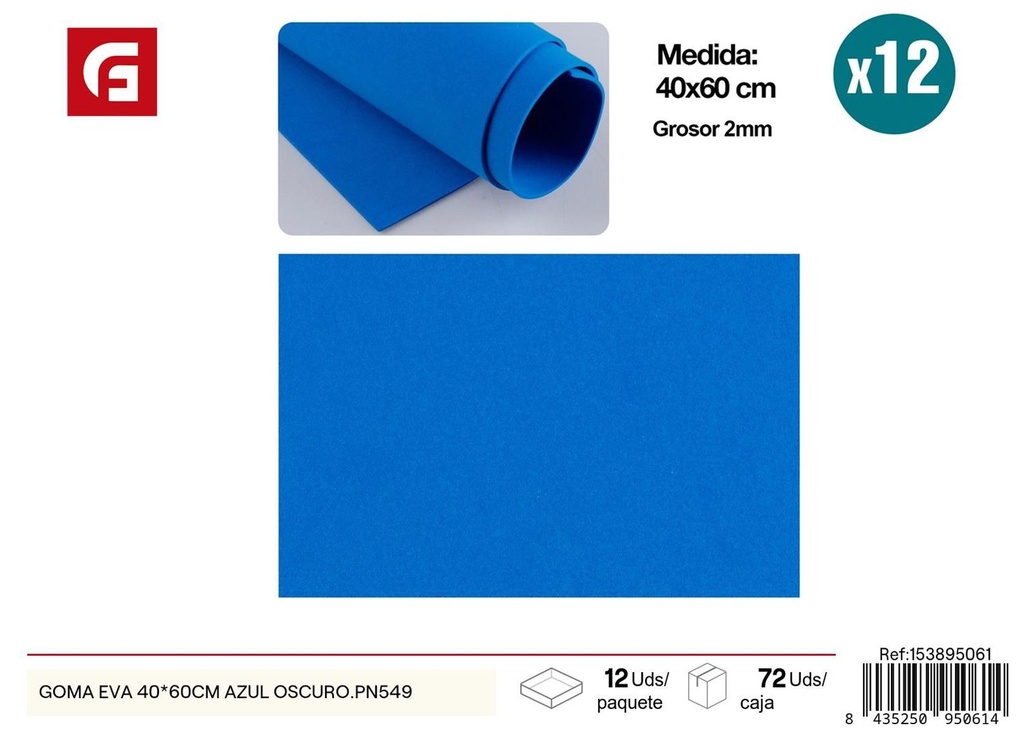 Goma EVA 40*60 cm azul oscuro - Material para manualidades