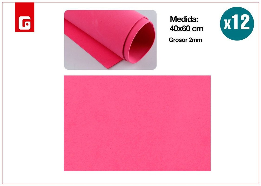 Goma EVA 40*60cm roja melón - Materiales para manualidades