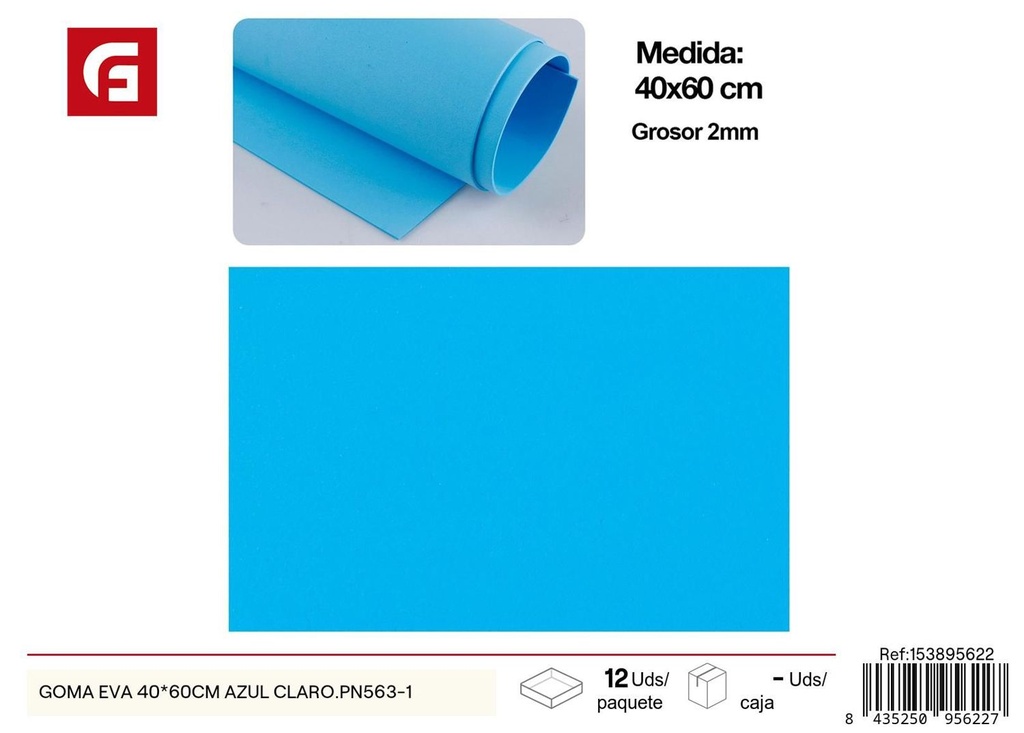 Goma EVA 40*60 cm azul claro - Material para manualidades