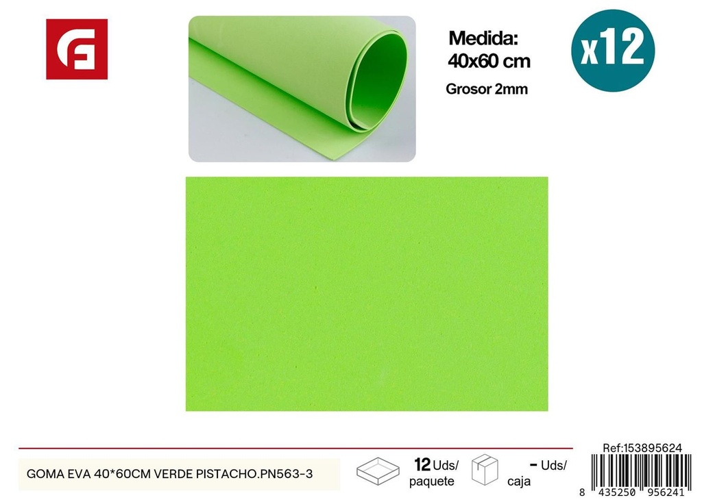 Goma EVA 40*60 cm verde pistacho - Material para manualidades