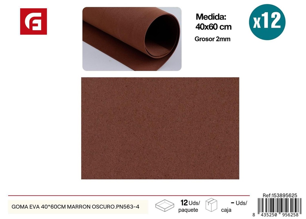 Goma EVA 40*60 cm marrón oscuro - Material para manualidades