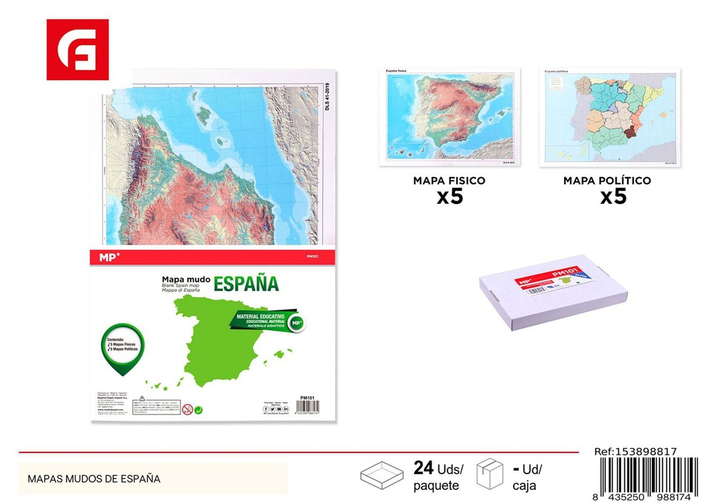 Mapas mudos de España - Material escolar