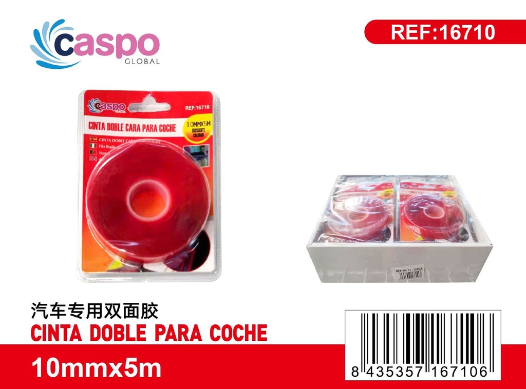 Cinta doble cara para coche 10mm*5m para fijación y reparaciones