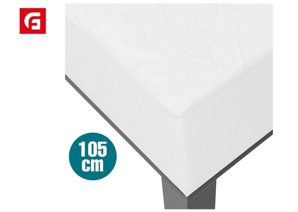 Protector de colchón cama 105cm rizo acolchado para protección