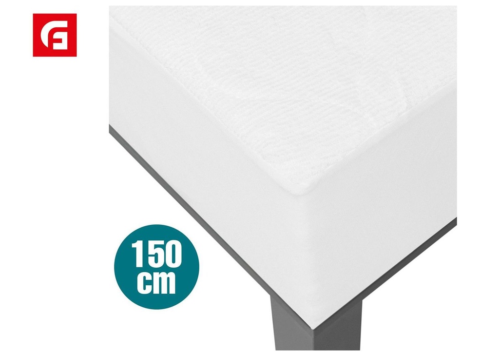 Protector de colchón cama 150cm rizo acolchado para protección