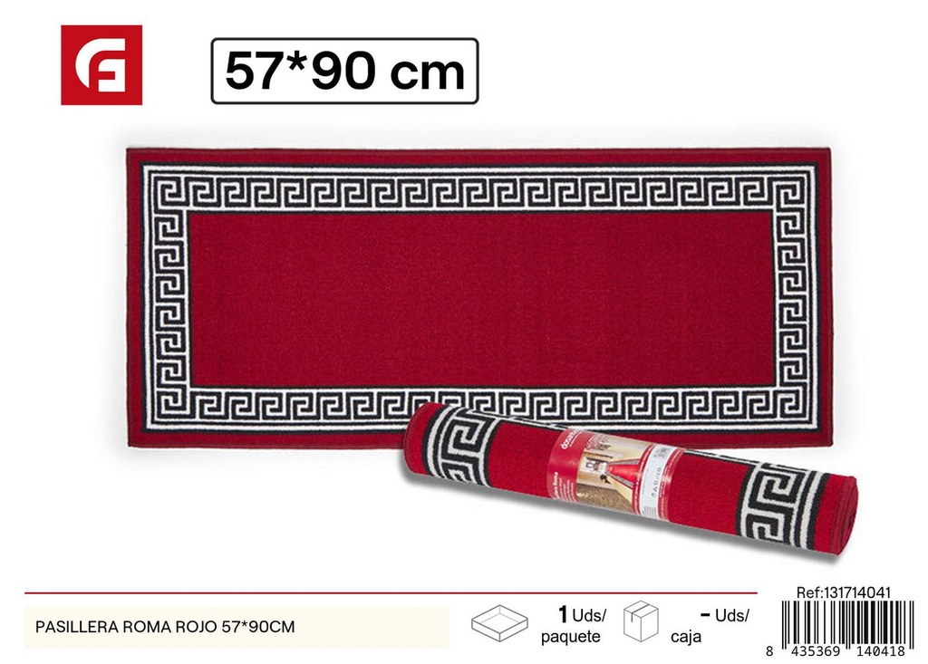 Pasillera Roma rojo 57x90cm para hogar y decoración