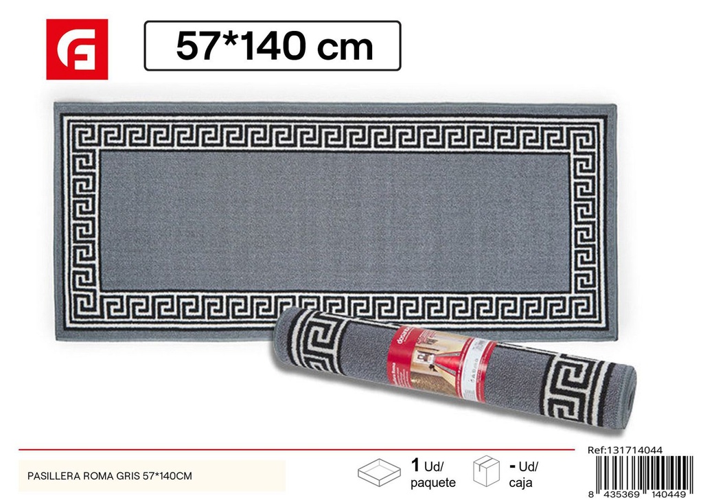 Pasillera Roma gris 57x140 cm - Alfombras y decoración