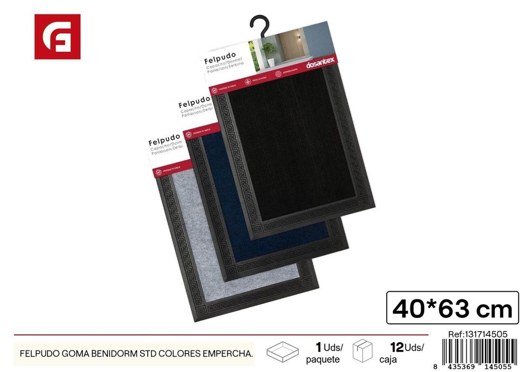 Perdido de goma para felpudo 40x63cm - Accesorios para el hogar