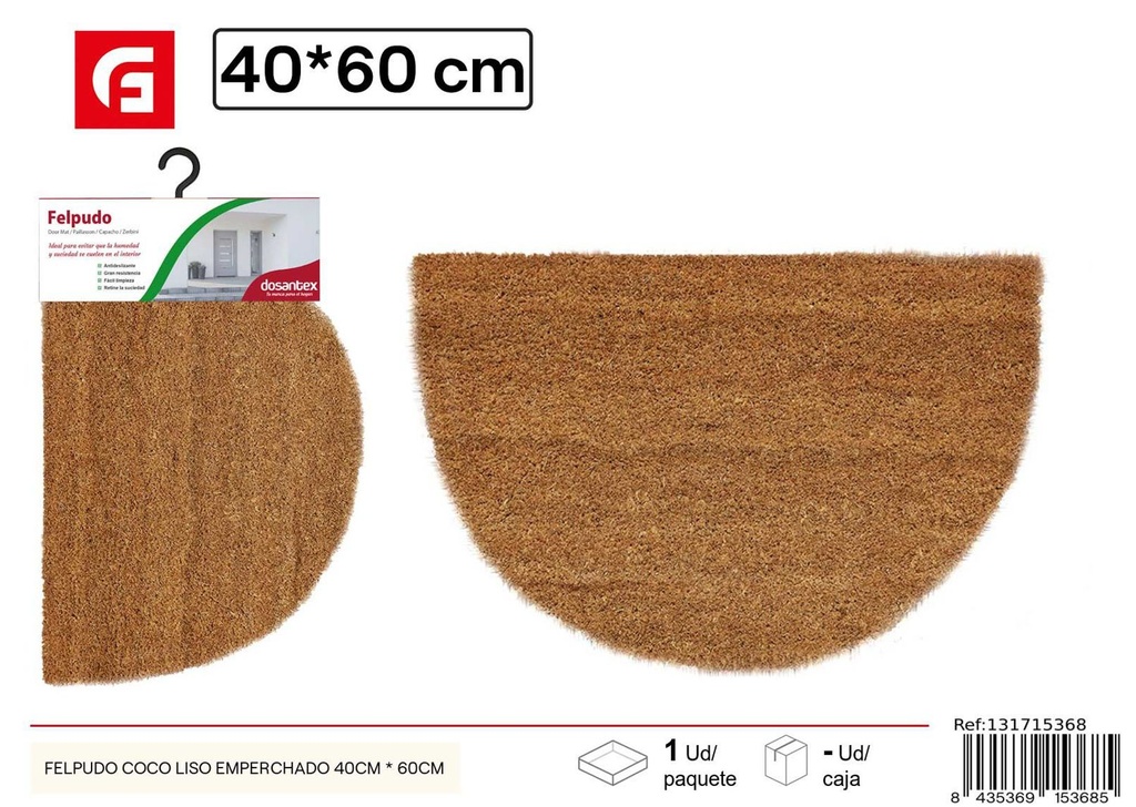Felpudo coco liso empotrado 40cm x 60cm - Alfombras y decoración del hogar