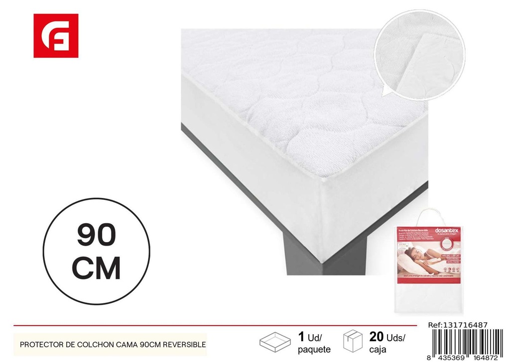 Protector de colchón reversible cama 90cm para cuidado y protección