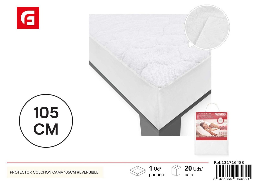 Protector de colchón reversible 105cm para cama