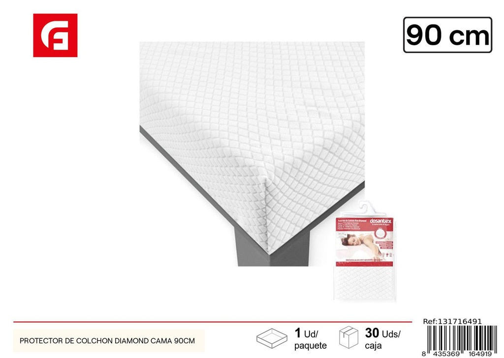 Protector de colchón Diamond cama 90 cm - Ropa de cama