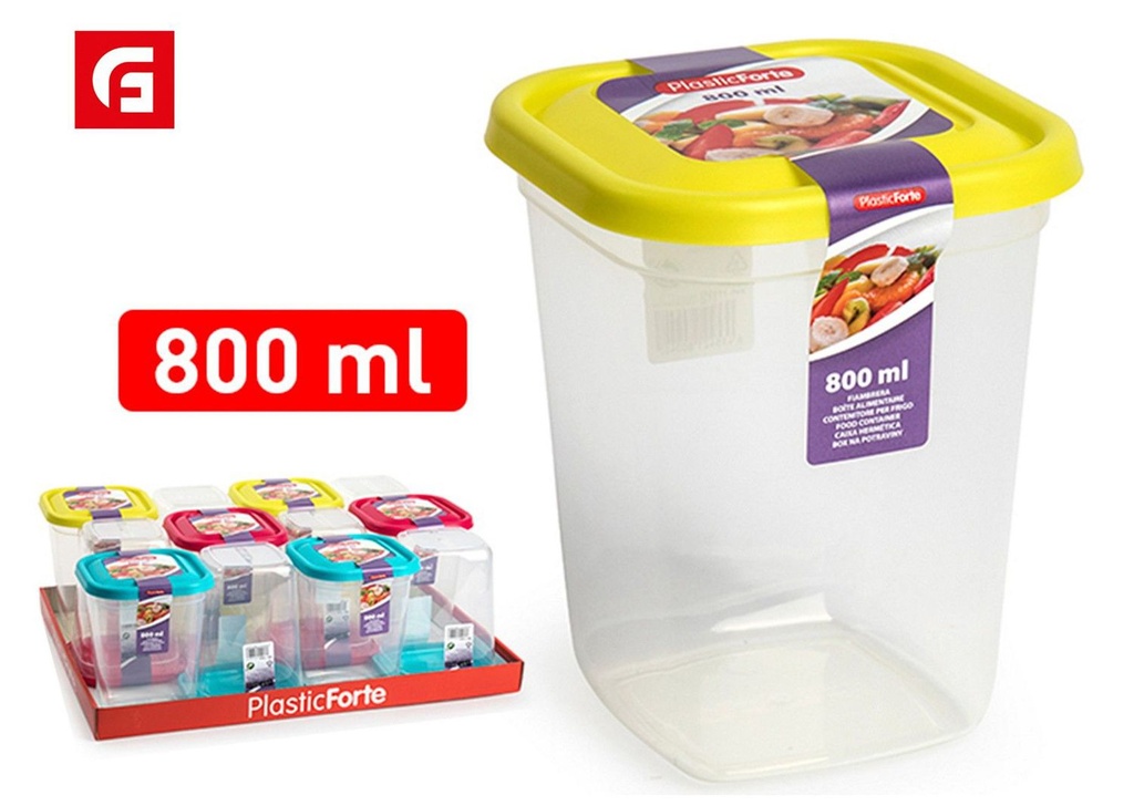 Fiambre cuadrada 800ml alta - Recipientes de plástico para cocina