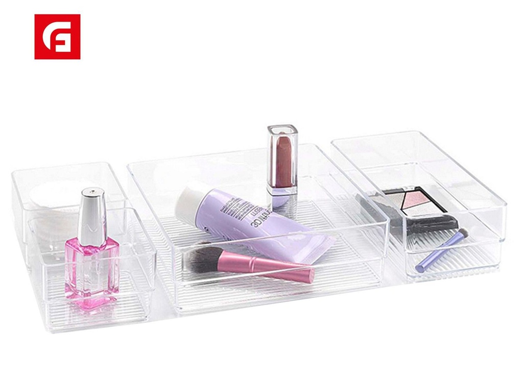 Set de 4 bandejas organizadoras de plástico - Accesorios de maquillaje