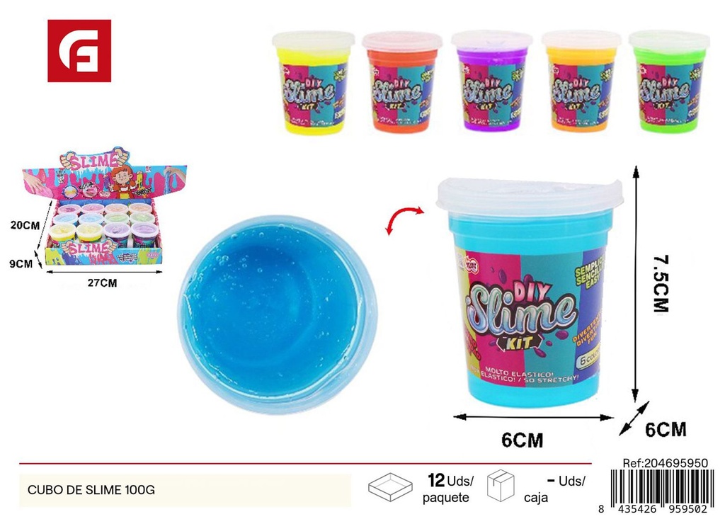 Cubo de slime 100g para juegos y manualidades