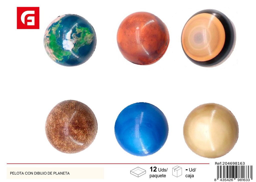 Pelota con dibujo de planeta - Juguete para niños y juegos al aire libre