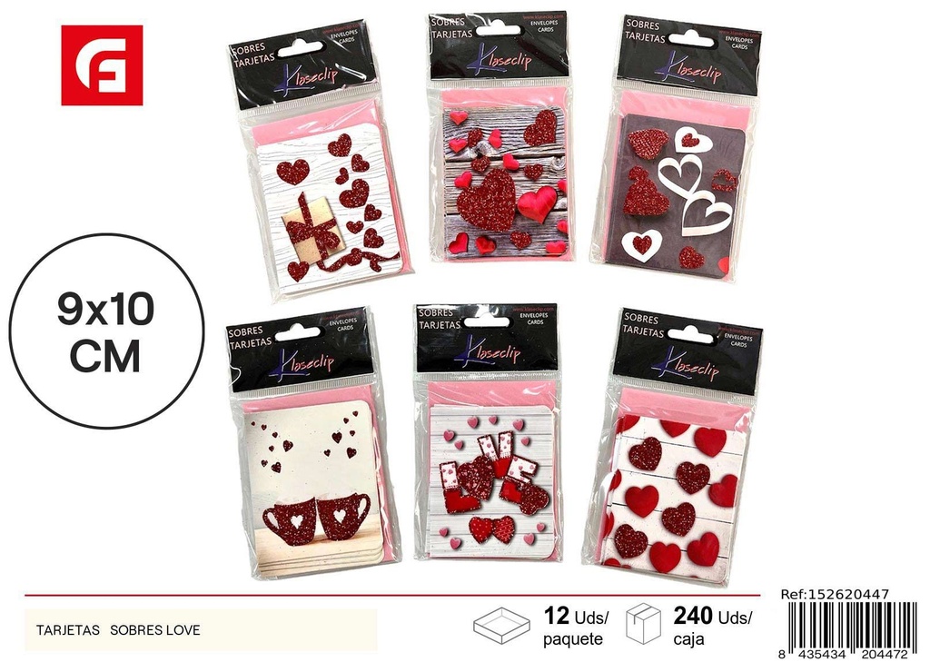 Tarjetas de invitación + sobres Love - Invitaciones y regalos