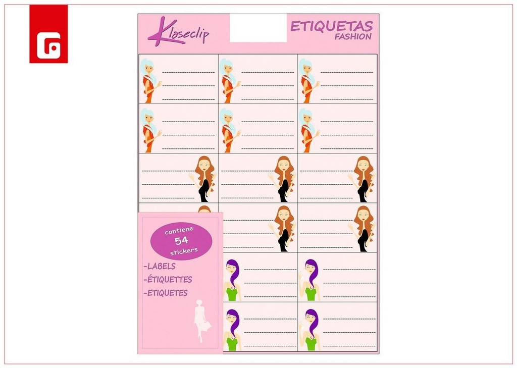 Etquetas adhesivas fashion 54 U - Material de oficina