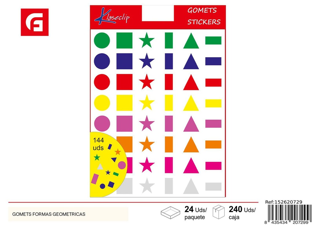 Gometes formas geométricas - Material de oficina