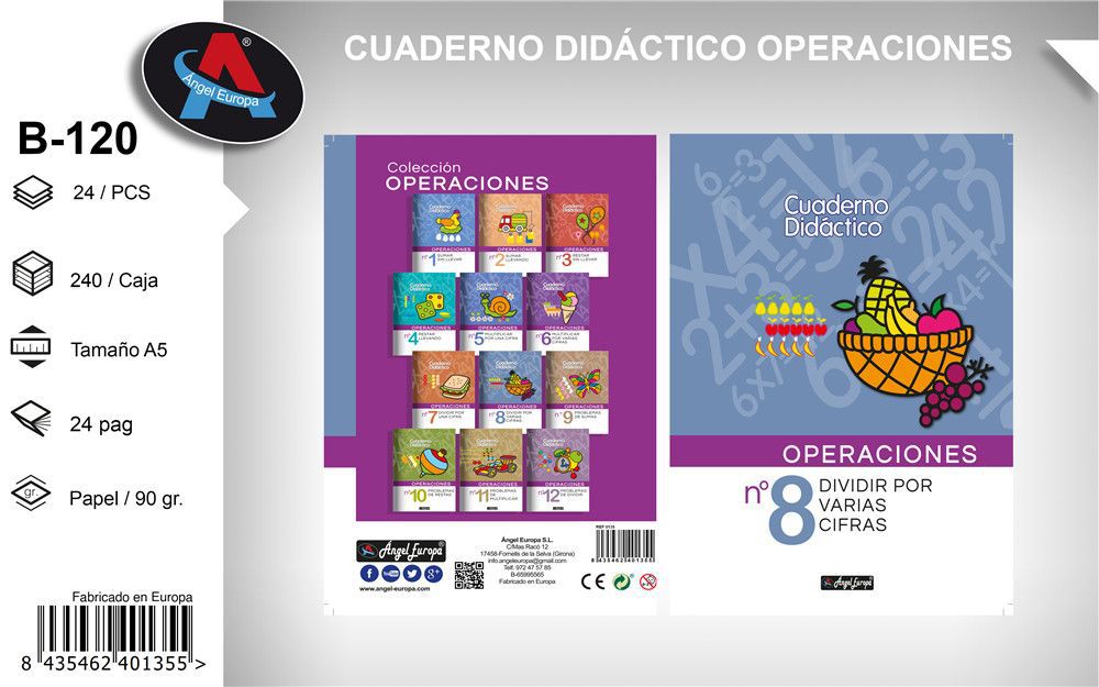 Cuaderno didáctico de operaciones 8 - Material escolar